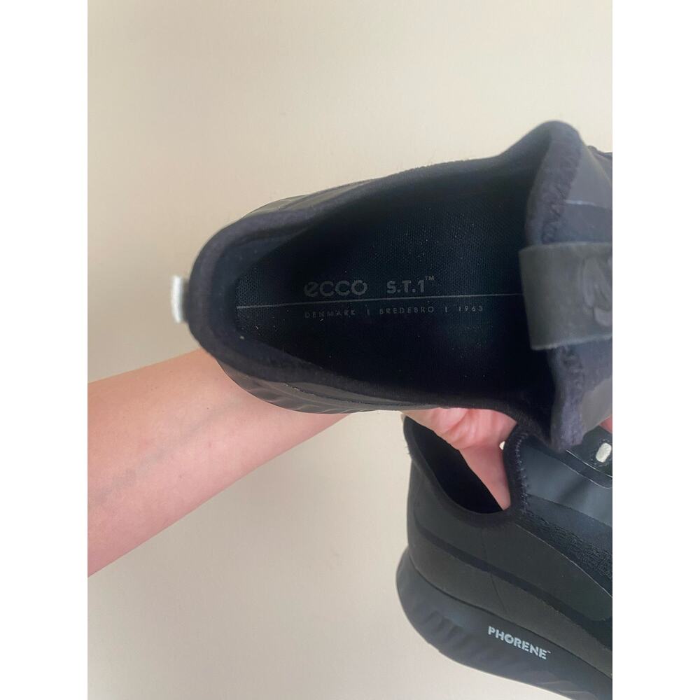 EUC Ecco ATH 1FM Black Sneakers Size 44: 10-10.5 US - Picture 8 of 9